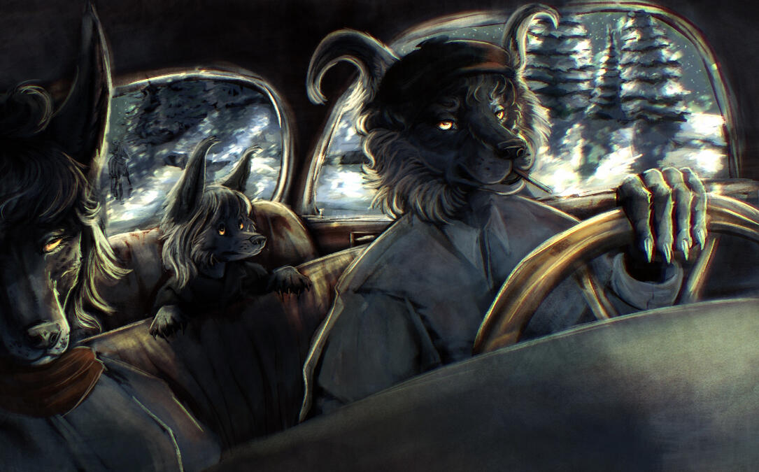 Rendered Bust Shot + Background + 3 People